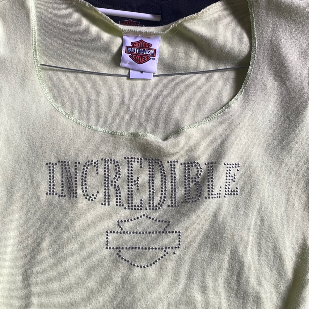 Vintage Bright green studded Harley Davison (incredible) tshirt